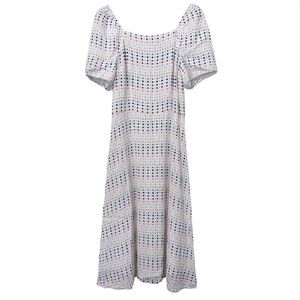 Elegant White Polka Dot Mini Dress